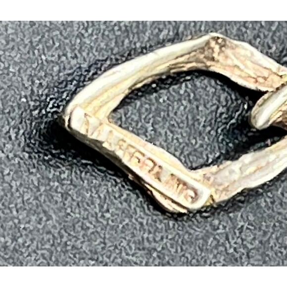 Sterling Silver Designer Signed Twisted Textured Branch Dangle Earrings - Picture 5 of 9